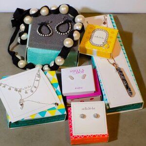 Lot of 6 New Stella & Dot Jewelry Bundle. Sterling Silver, Natural Stone, Rebel